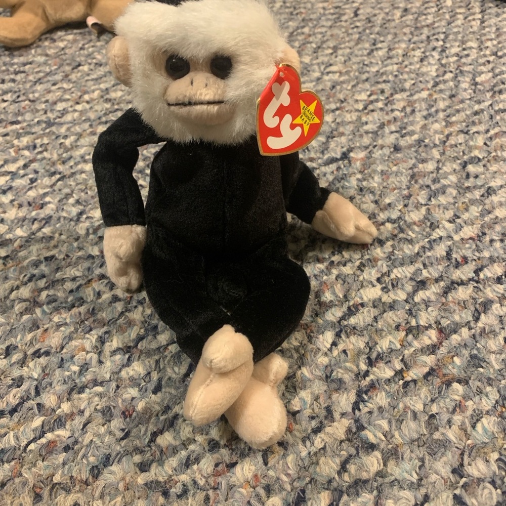 Ty Black and Cream Monkey Plush